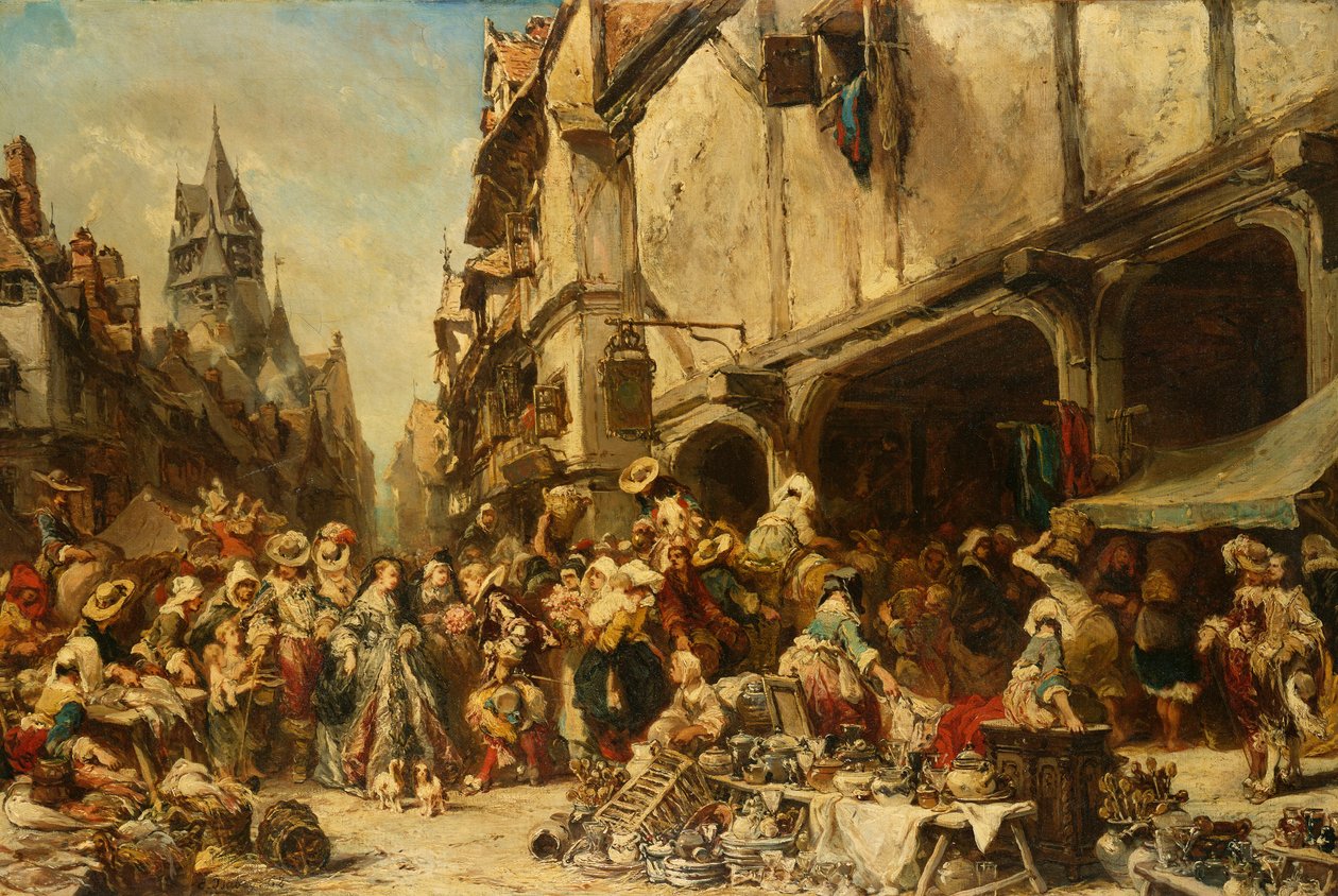 Markedspladsen, 1862 af Eugene Isabey