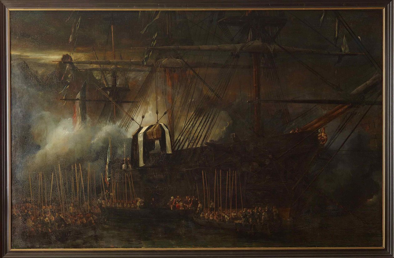 Overførsel af Napoleons aske om bord på fregatten La Belle Poule, 15. oktober 1840, 1843. af Eugene Isabey