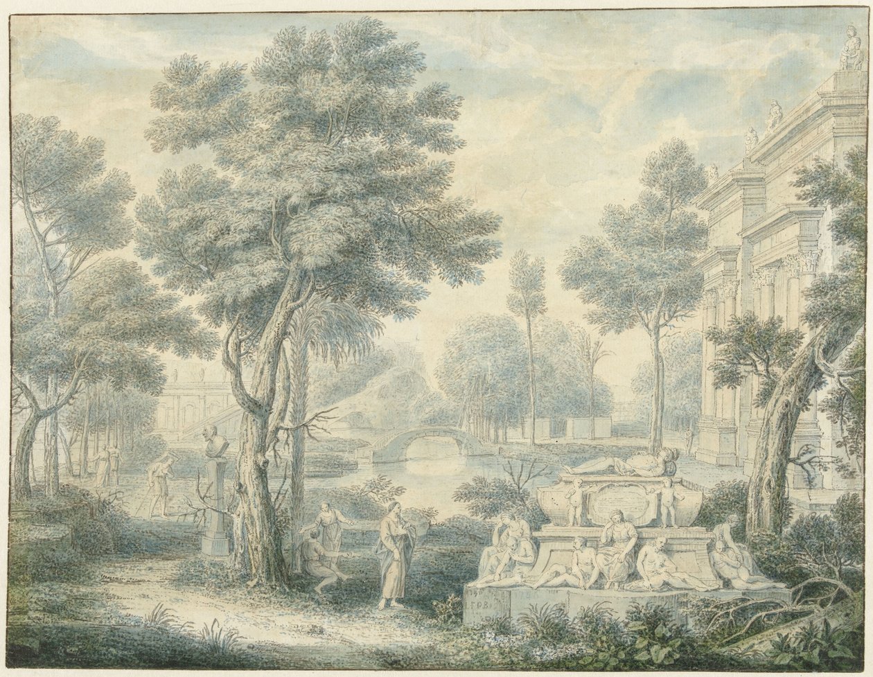 Arkadisk landskab med en grav af Louis Fabritius Dubourg