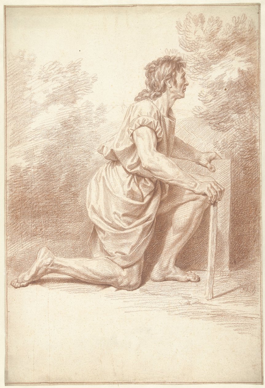 Knælende mand, til højre af Louis Fabritius Dubourg