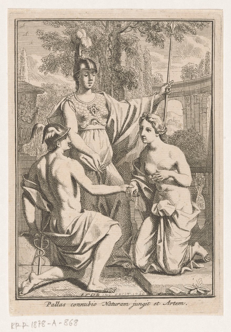 Minerva genforener Merkur og personificeringen af ​​naturen af Louis Fabritius Dubourg