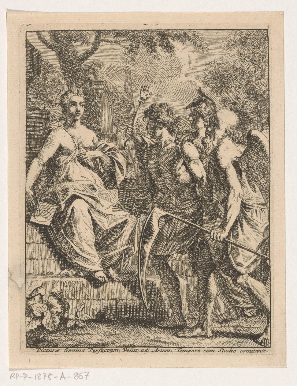 Maleri bringes til perfektion af Fader Tid af Louis Fabritius Dubourg