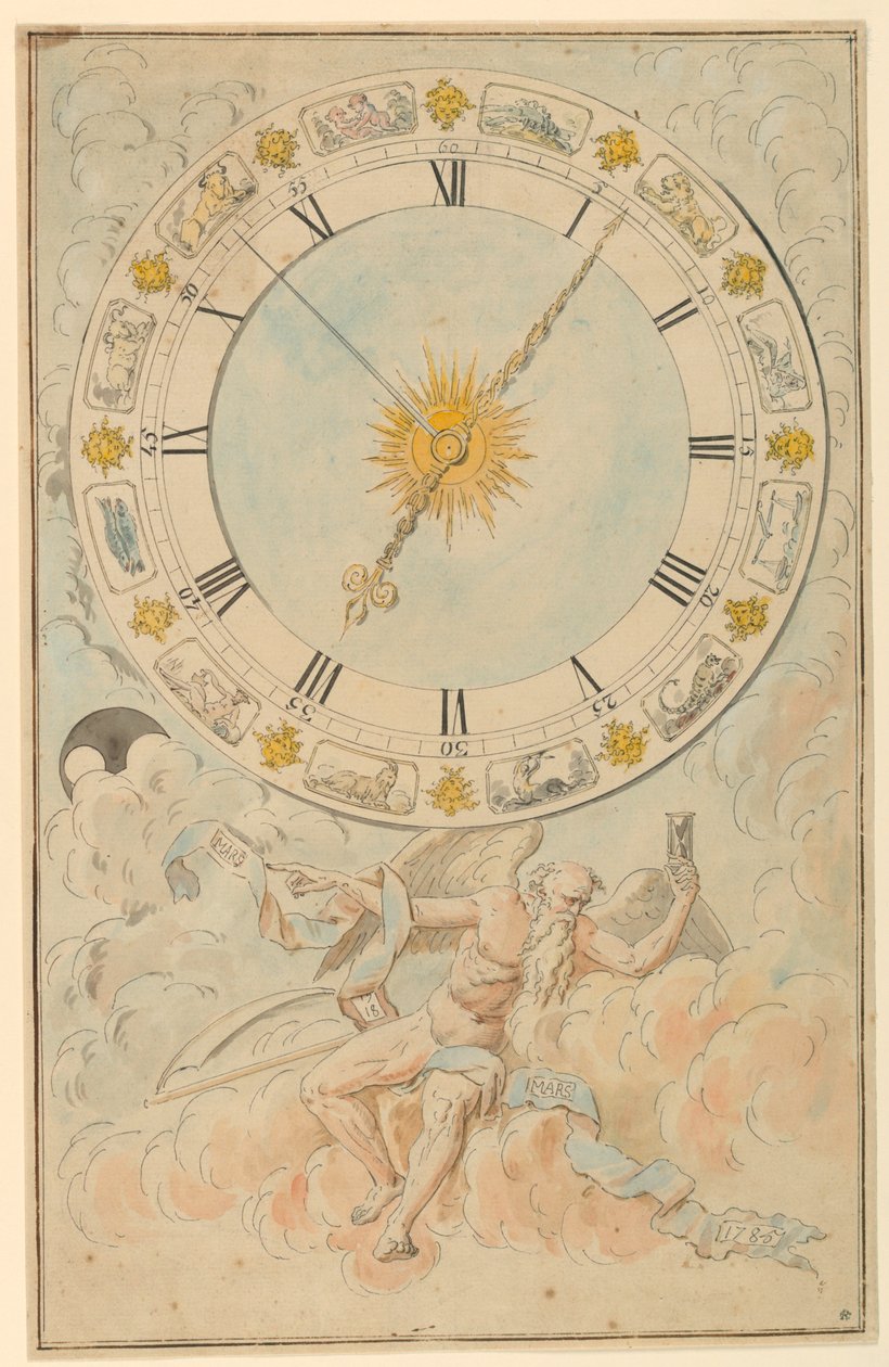 Urskive med stjernetegn af Louis Felix de la Rue