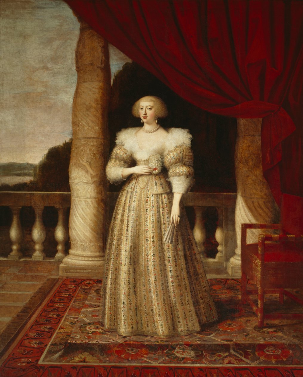 Anne af Østrig (olie på lærred) af Louis Ferdinand (c.1612 89) Elle