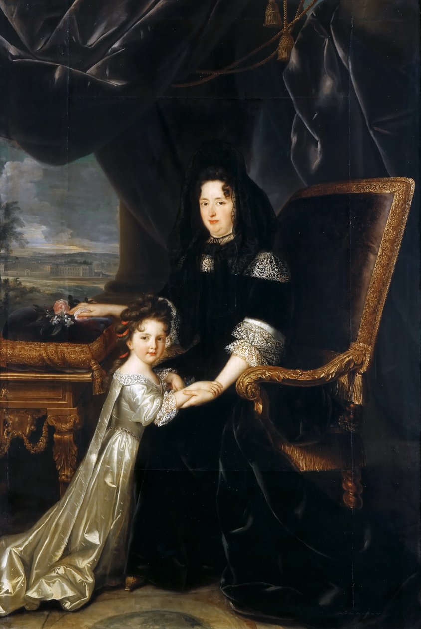 Françoise dAubigné, Marquise de Maintenon 1635-1719 med sin niece af Louis Ferdinand Elle the Younger