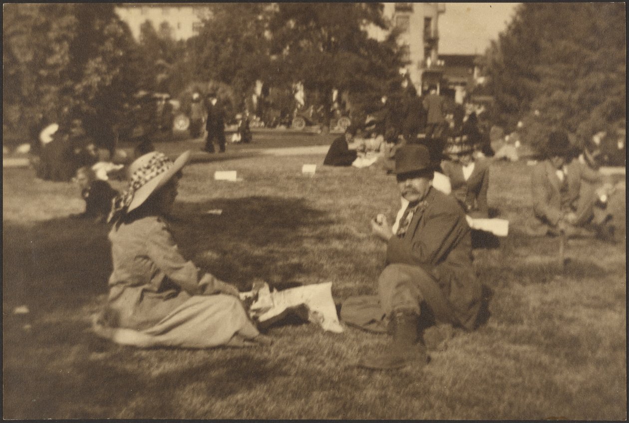 [Scene i en park, muligvis et selvportræt] af Louis Fleckenstein