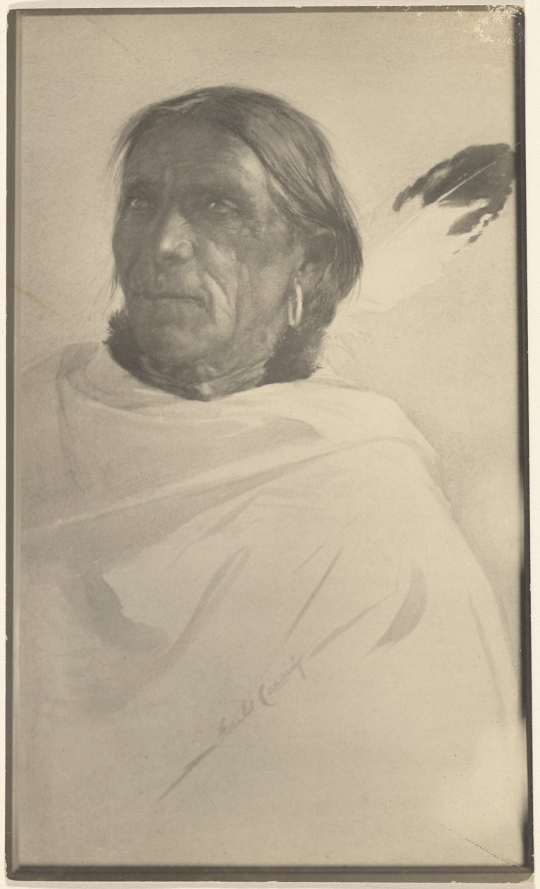 [Fotografi af maleri af en indianer (signeret Gerald Cassidy)] af Louis Fleckenstein