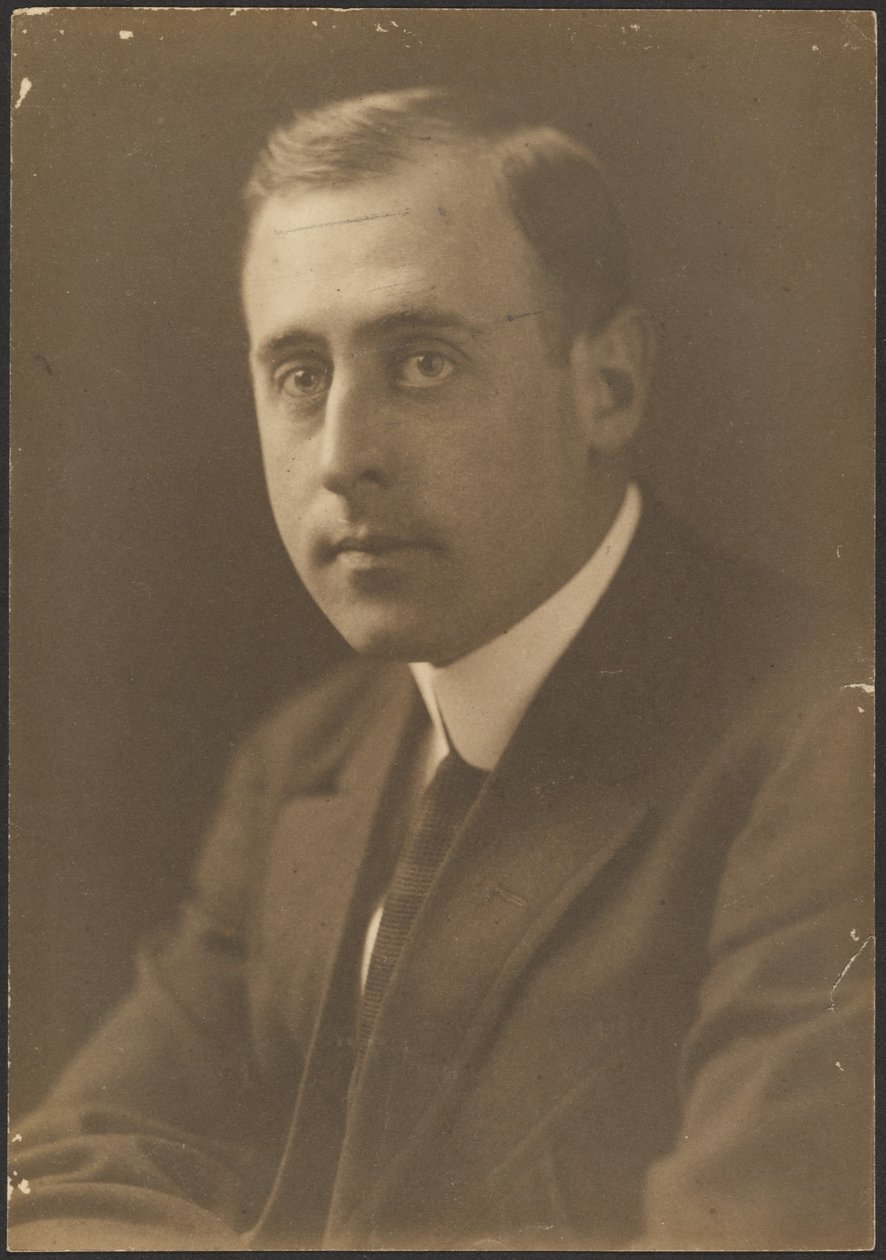 [Portræt af en mand med stribet slips] af Louis Fleckenstein