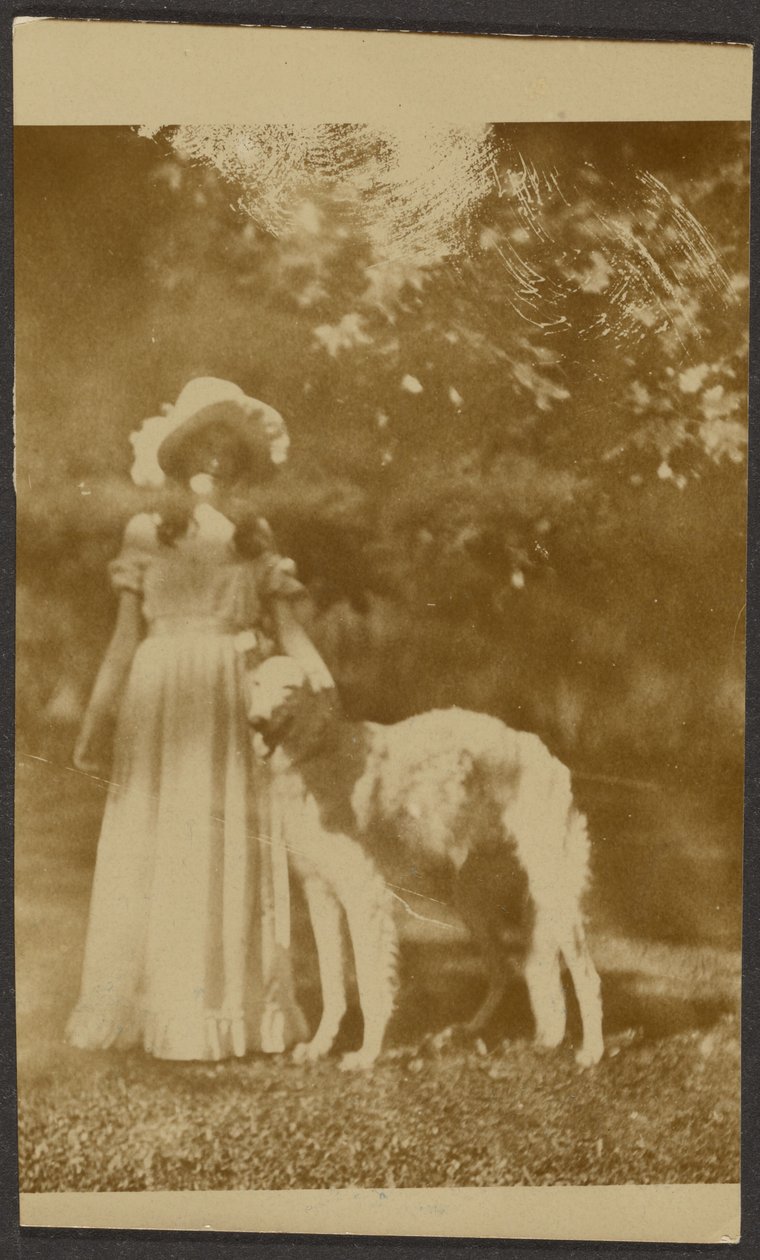 Kvinde og hund af Louis Fleckenstein