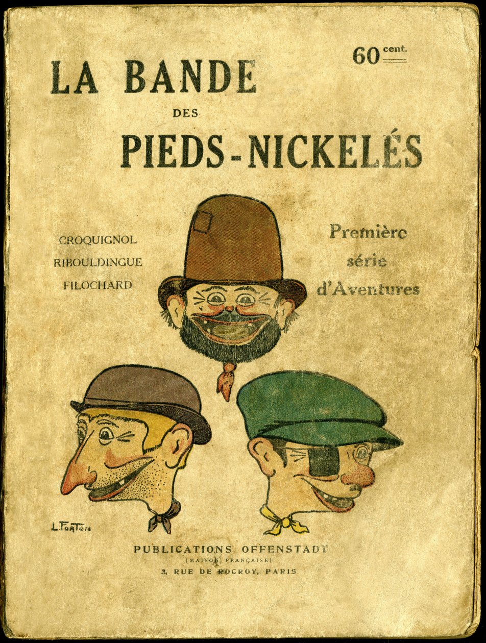 Coverillustration til “The Nickeles Feet, First Sery of Adventure”, ”, tegning af Louis Forton (1879-1934), Offenstadt publikation af Louis Forton