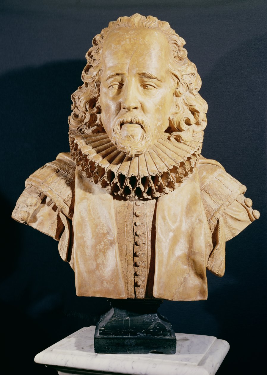 Sir Francis Bacon (1562-1626) Viscount St. Albans (marmor) af Louis Francois Roubillac
