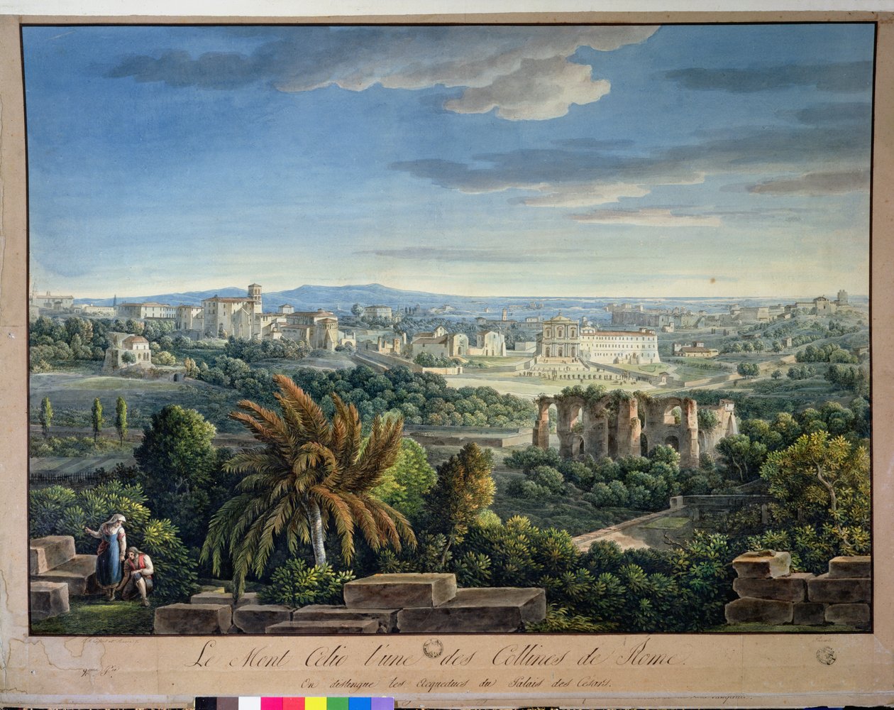 Udsigt over Celian Hill, Rom, ca. 1800 af Louis Francois Cassas