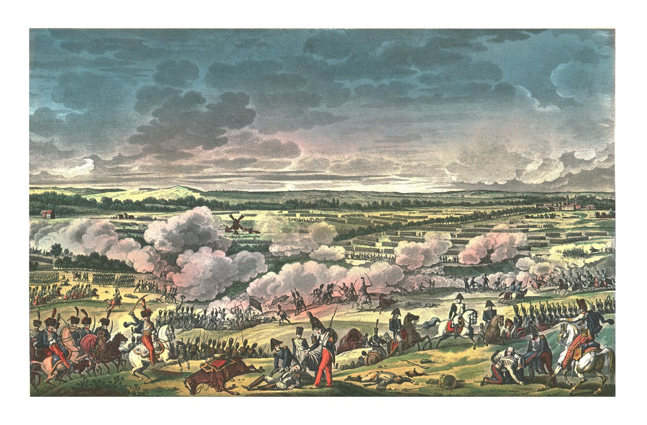 Slaget ved Mont-Saint-Jean, kendt som Waterloo, 18. juni 1815, c1850 af Louis Francois Couche