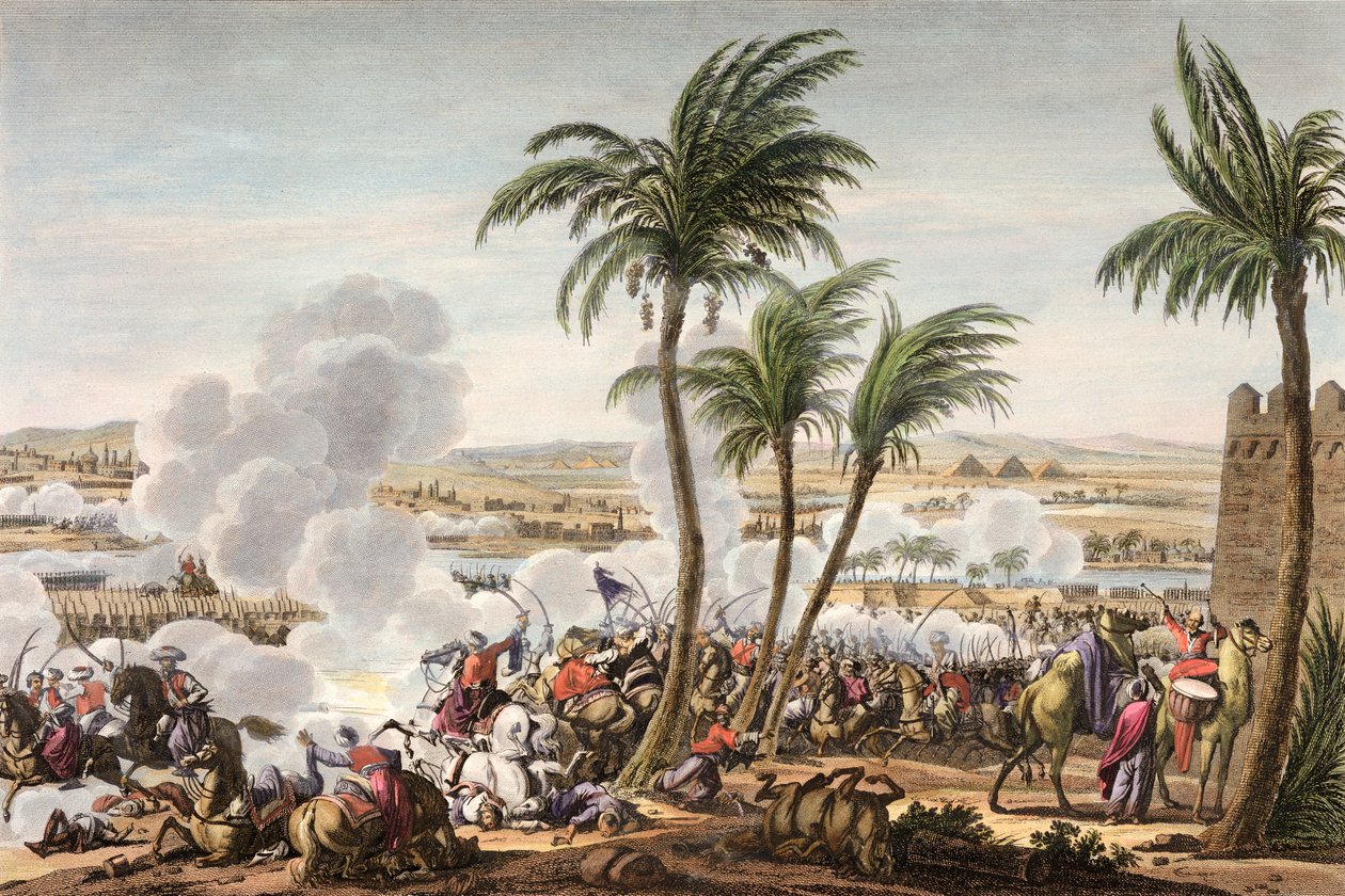Slaget ved pyramiderne, Egypten, 3 Thermidor, år 6 21. juli 1798 af Louis Francois Couche