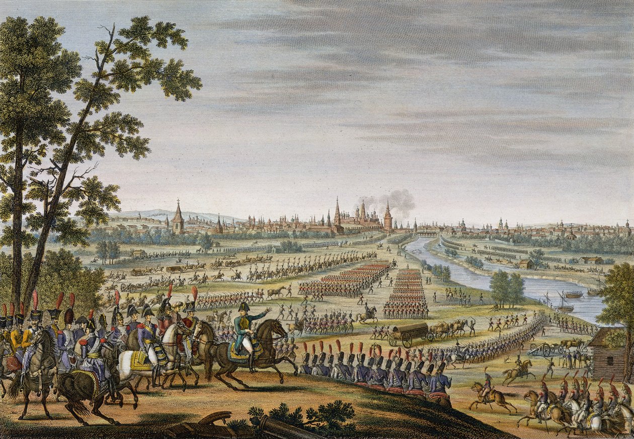 Franskmændenes indtog i Moskva, 14. september 1812, indgraveret af Edme Bovinet (1767-1832) (akvatint) af Louis Francois Couche