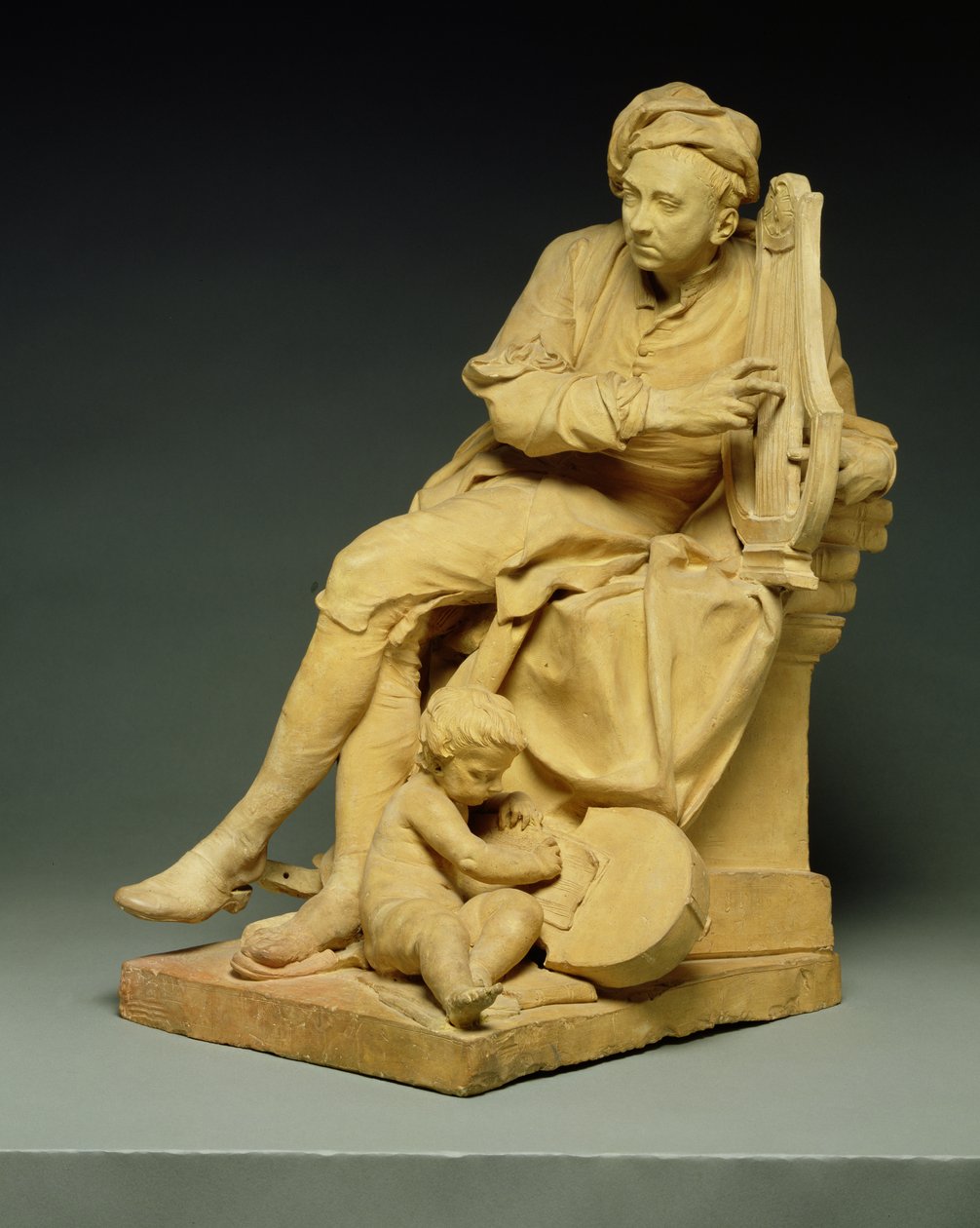 George Frederick Handel (1685-1759) model for en marmorstatue nu i Victoria und Albert Museum, 1738 (terracotta) af Louis Francois Roubillac