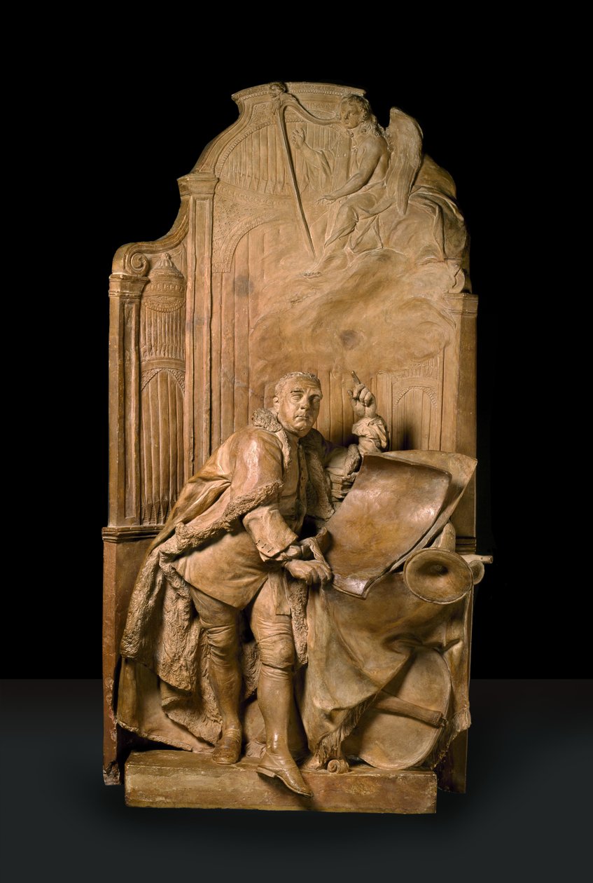 Modeller til monumentet til George Frideric Handel i Westminster Abbey (terracotta og gips af Paris) af Louis Francois Roubillac