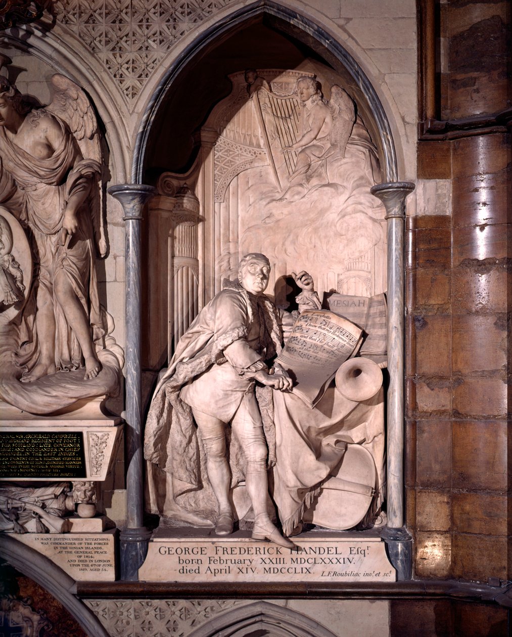 George Frederic Handel monument, Westminster Abbey af Louis Francois Roubilliac