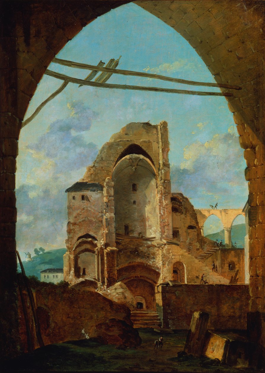 Nedrivningen af klosteret Montmartre, c1740-1800. af Louis Gabriel Moreau