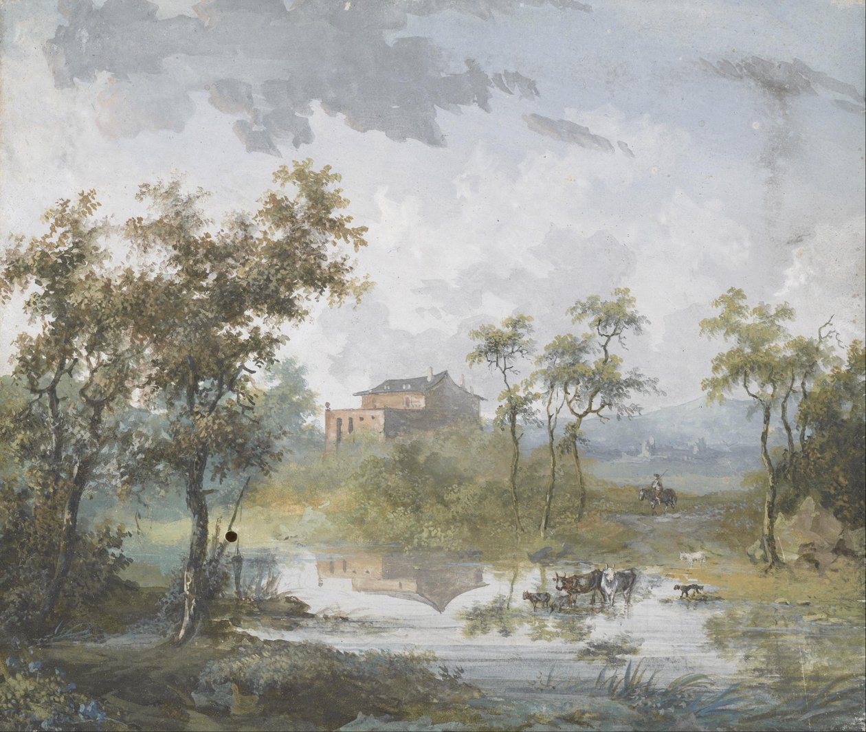 Den rustikke River Ford af Louis Gabriel Moreau
