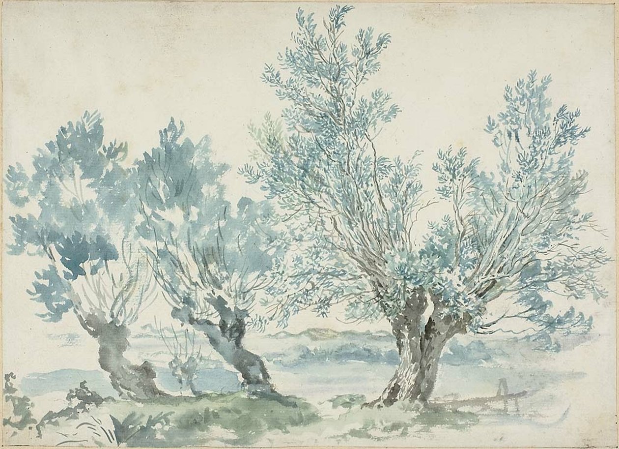 Tre piletræer af Louis Gabriel Moreau
