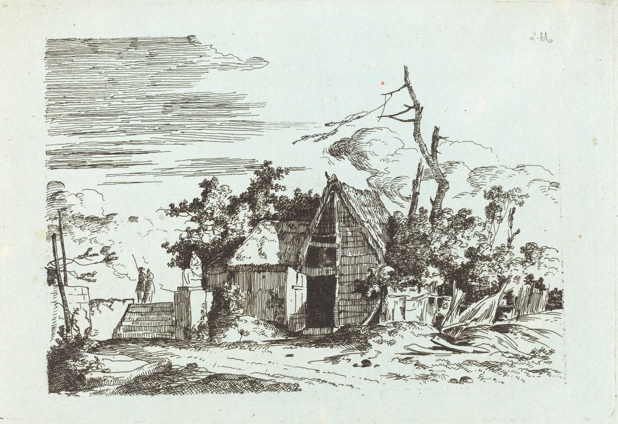 En rustik lade af Louis Gabriel Moreau the Elder