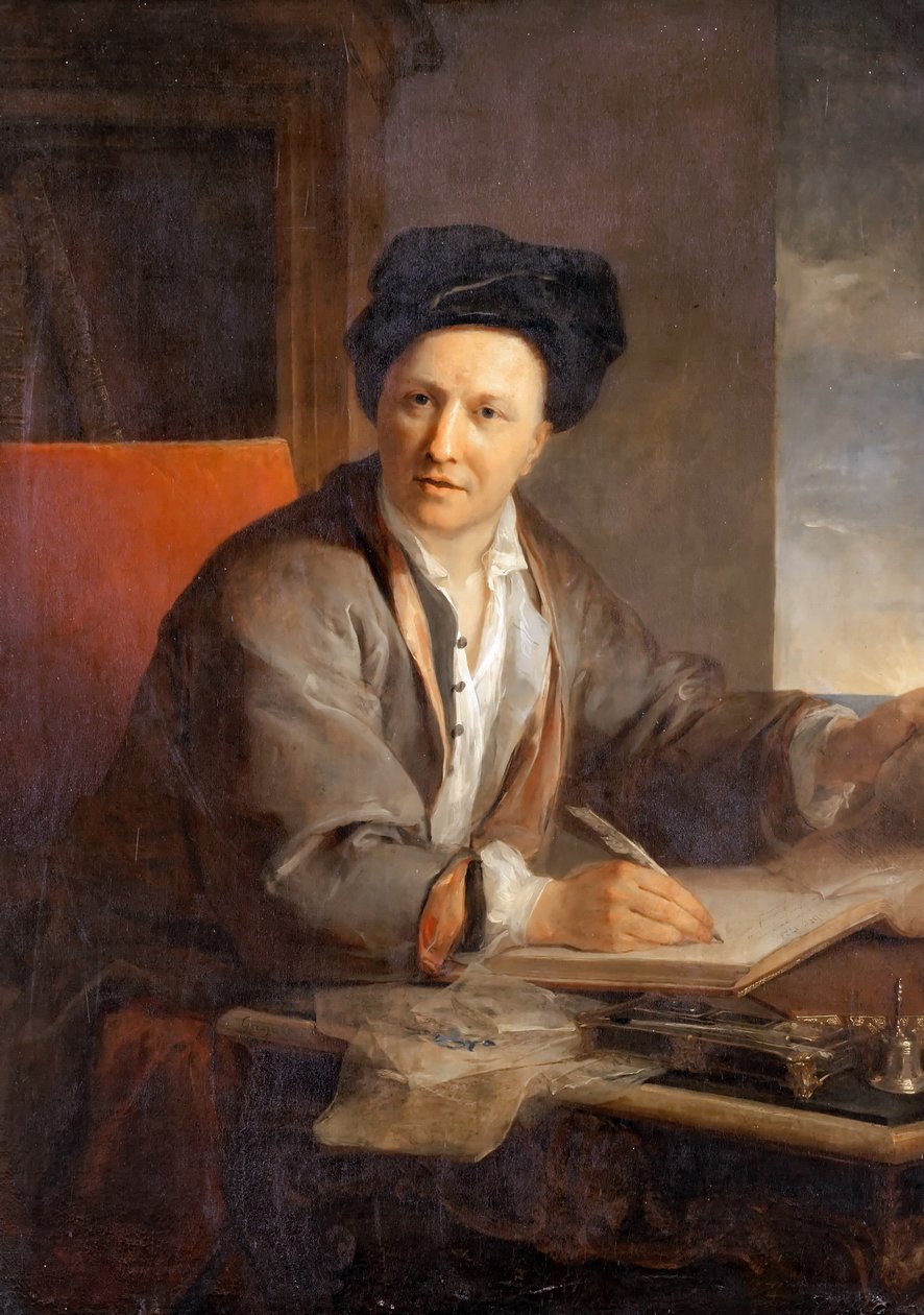 Portræt af forfatteren Bernard le Bovier de Fontenelle 1657-1757 af Louis Galloche