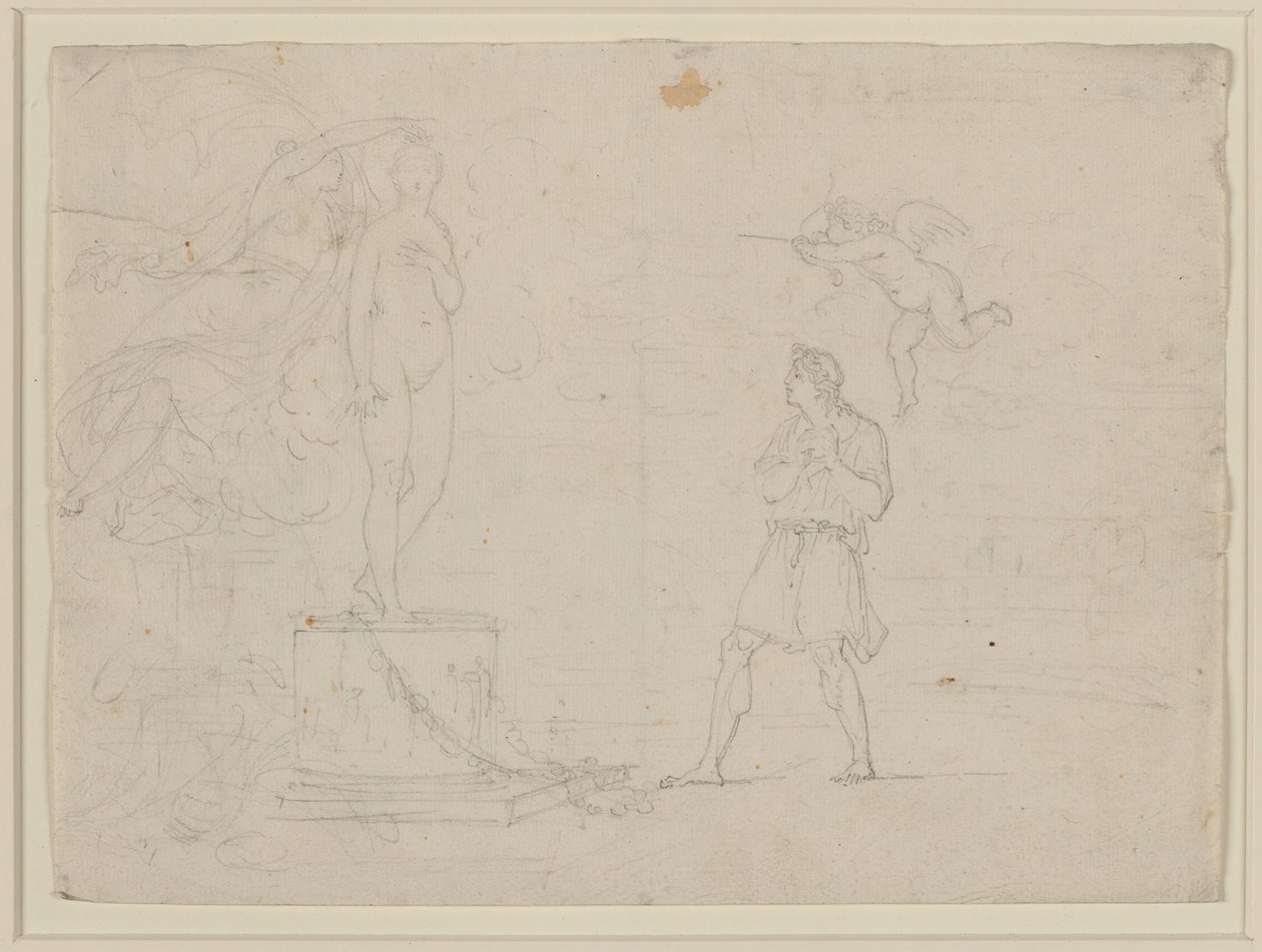 Study For Pygmalion And Galatea, c.1797 (kridt på papir) af Louis Gauffier