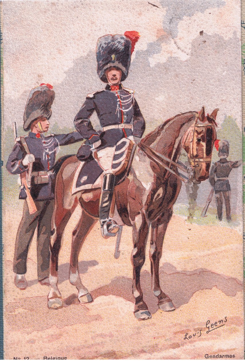 Gendarmer, postkort, 1920