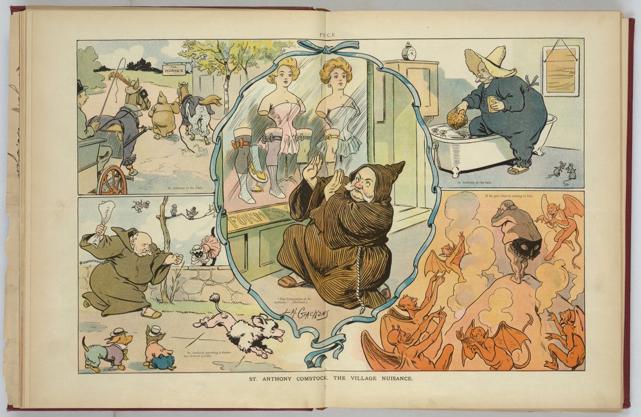 Anthony Comstock, Village Nuisance fra Puck Magazine (foto) af Louis Glackens