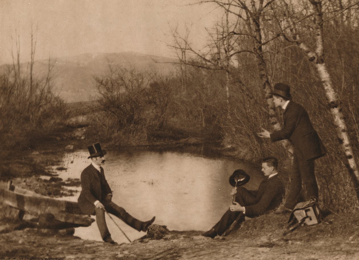 Tre mænd ved dam, 1937 af Louis Guichard