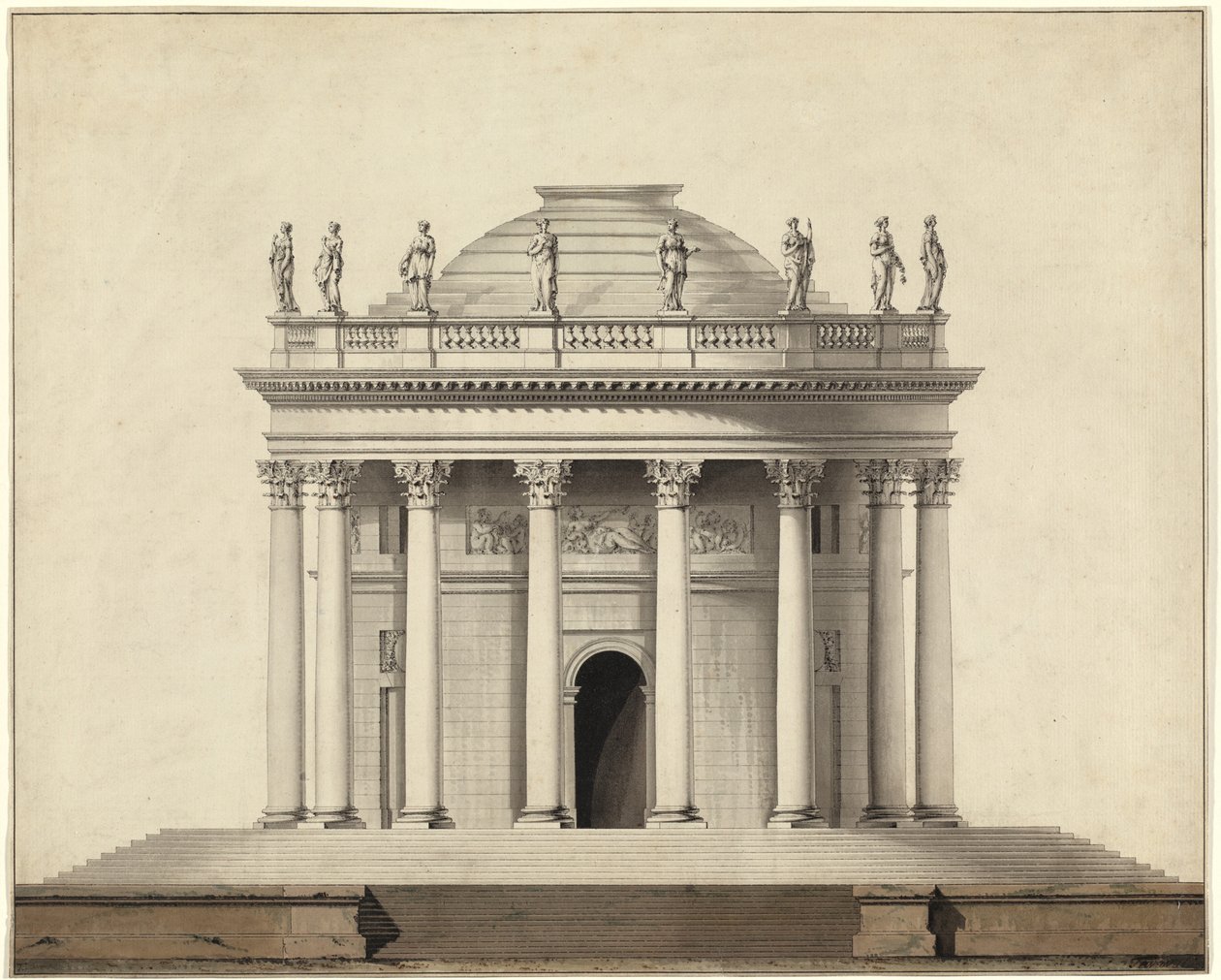 Et klassisk tempel af Louis Gustave Taraval
