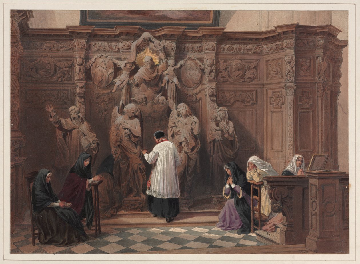 Confessional, St. Paul Church, Antwerpen af Louis Haghe