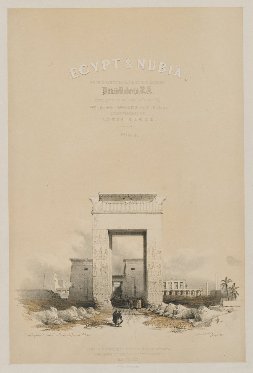 Egypten og Nubien: Frontispice bind V, 1849. af Louis Haghe
