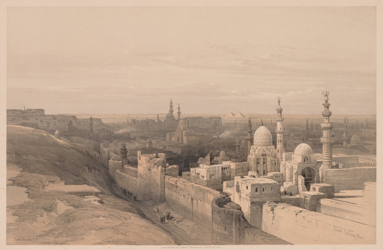 Egypten og Nubien: bind III - nr. 26, Cairo, Looking West, 1838. af Louis Haghe