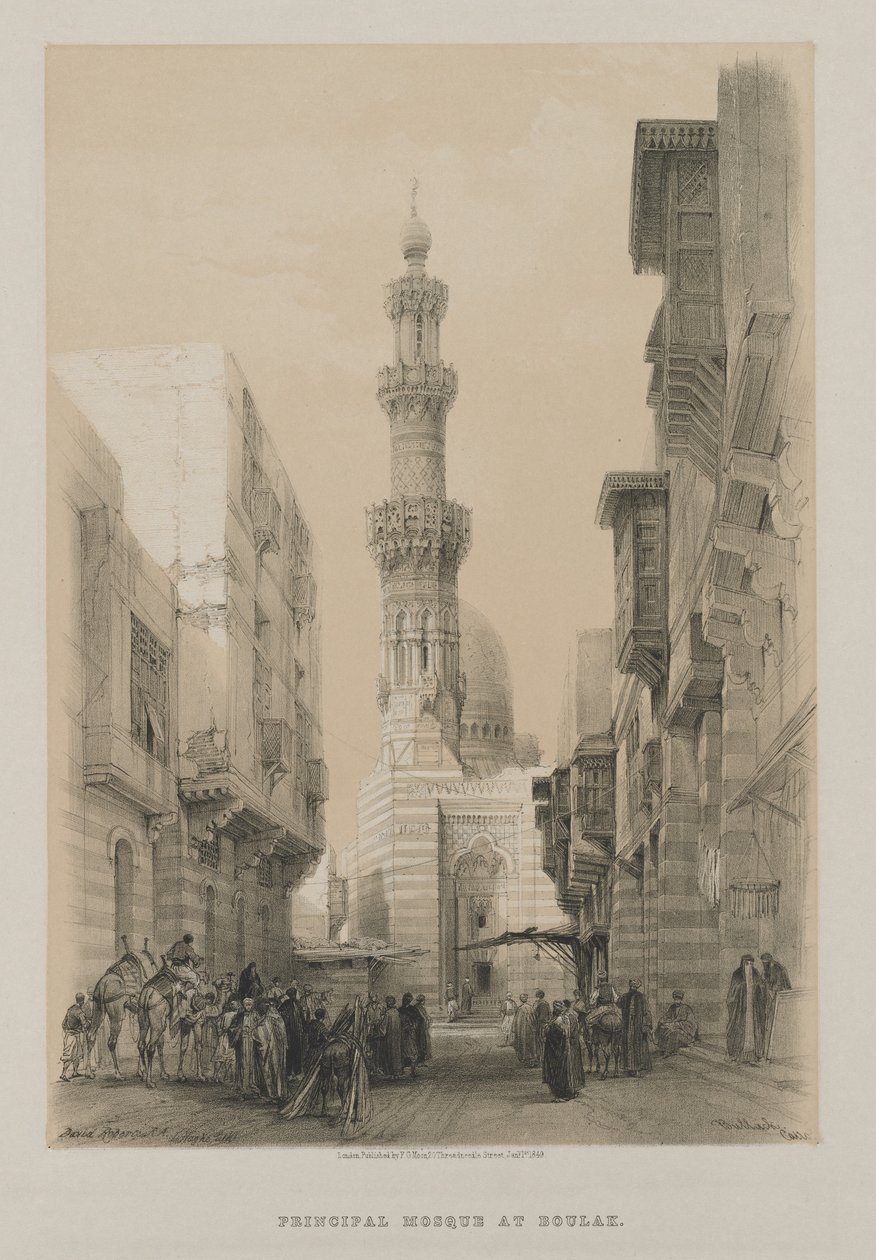 Egypten og Nubien, bind III: Bullack, Cairo, ca. 1846. af Louis Haghe