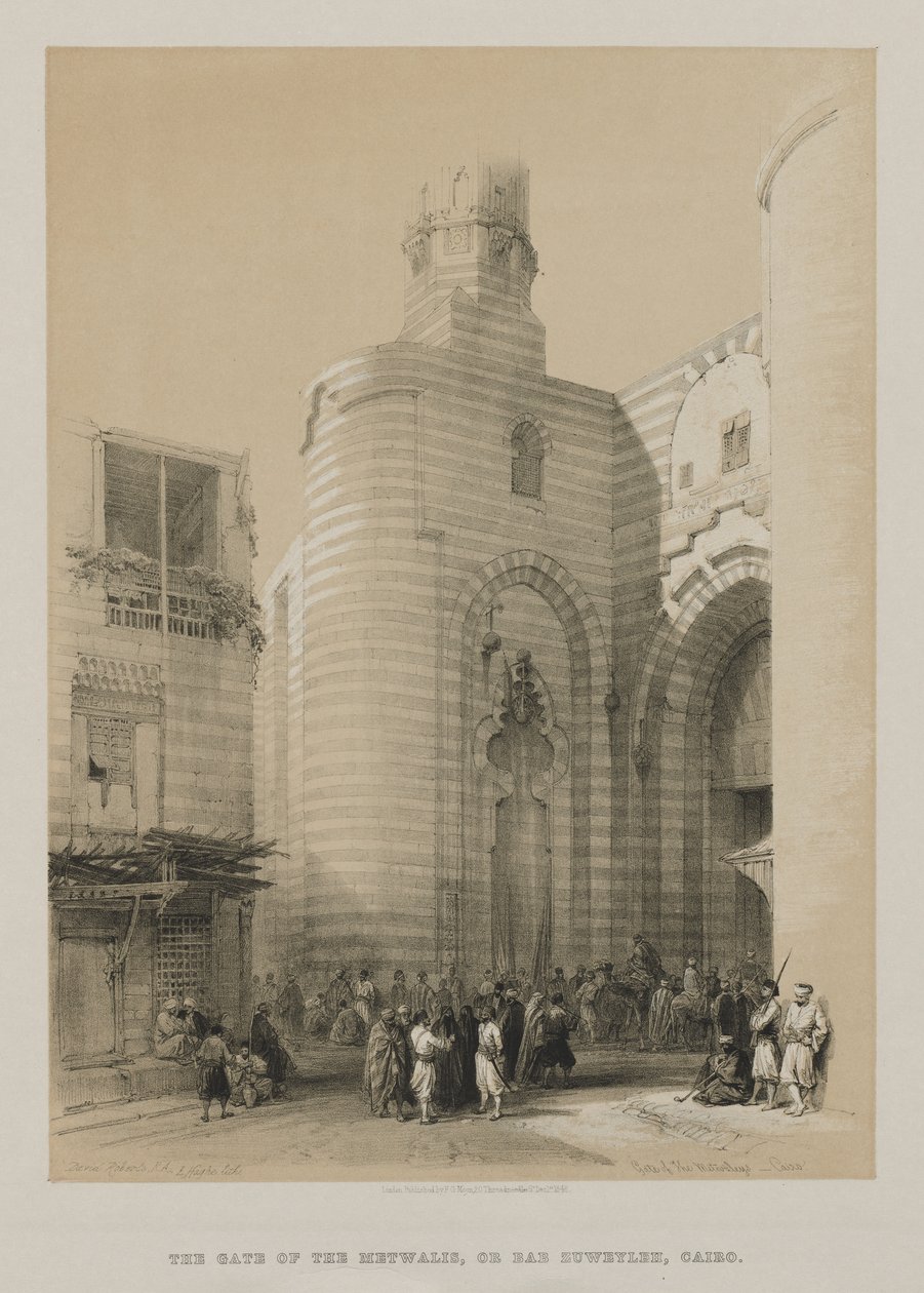 Egypten og Nubien, bind III: Gate of the Metwaleys, Cairo, 1848. af Louis Haghe