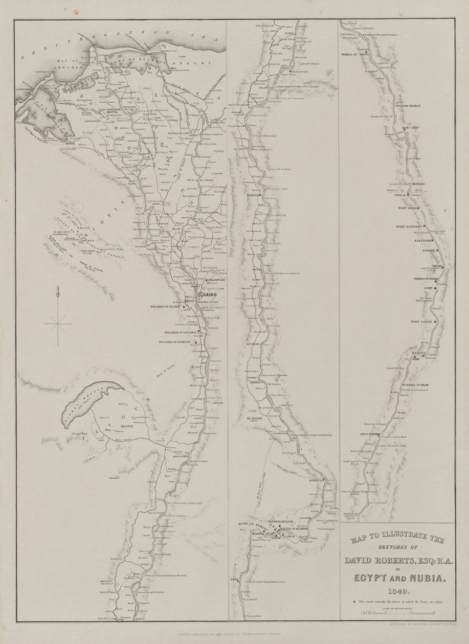 Egypten og Nubien, bind III: Kort til illustration af skitserne af David Roberts, Esq...1849, 1849. af Louis Haghe
