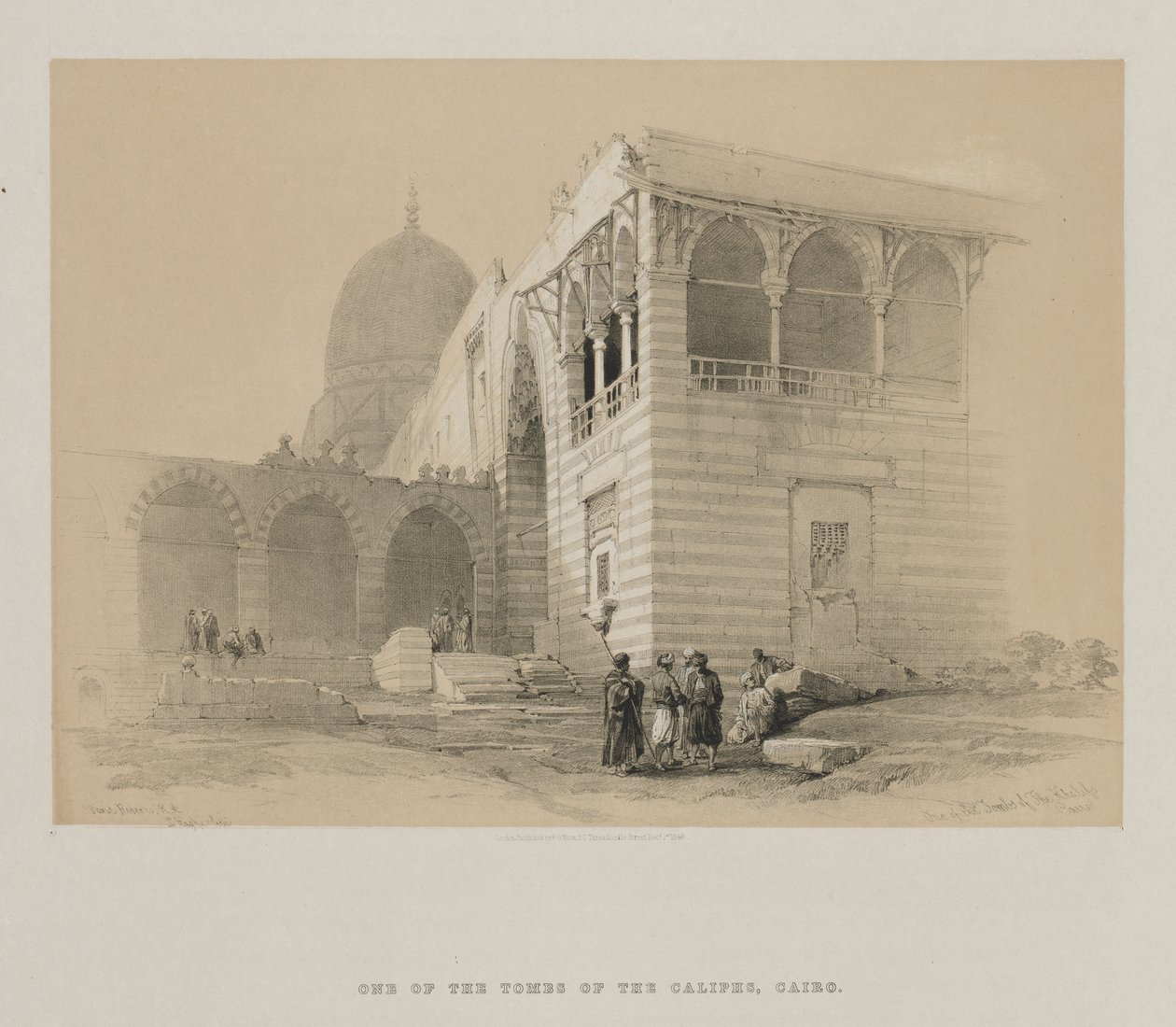 Egypten og Nubien, bind III: En af khalifernes grave, Kairo, 1848. af Louis Haghe