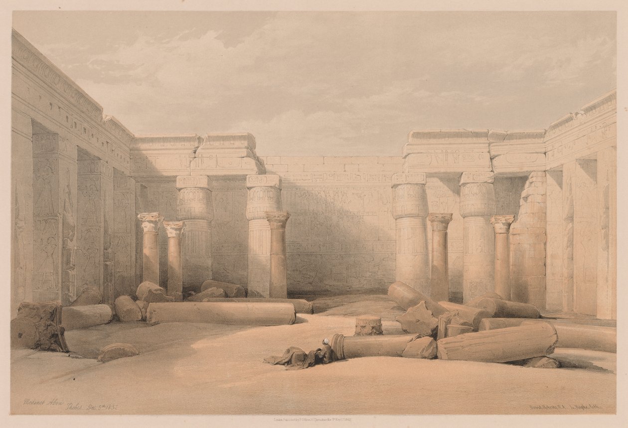 Egypten og Nubien: bind II - nr. 18, Medinet Abou, Theben af Louis Haghe