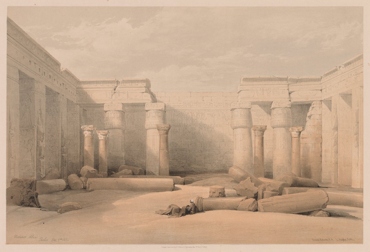 Egypten og Nubien: bind II - nr. 18, Medinet Abou, Theben, 1832. af Louis Haghe