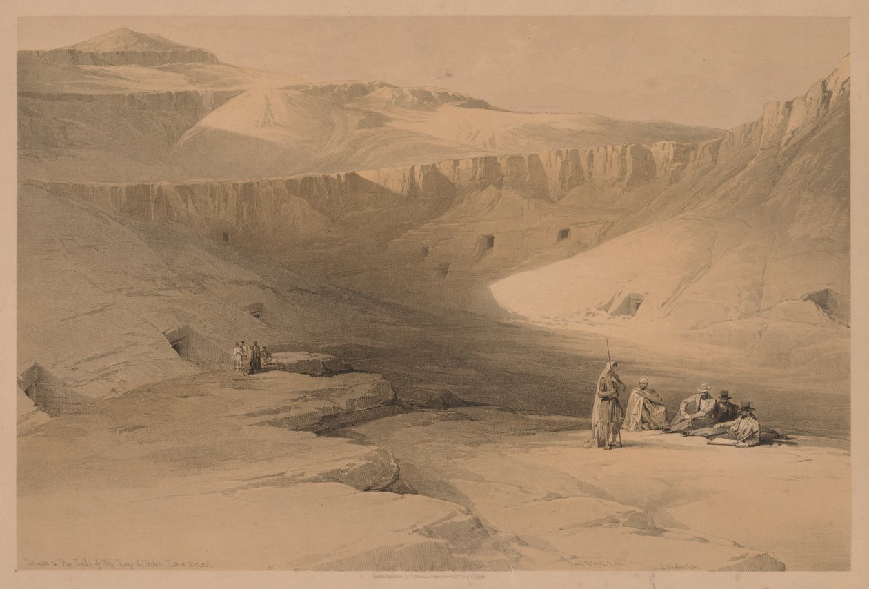 Egypten og Nubien: bind II - nr. 34, Indgang til gravene for kongerne af Theben, 1838. af Louis Haghe