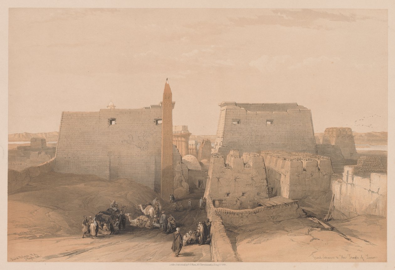 Egypten og Nubien: Bind II - nr. 38, Store indgange til Luxors tempel af Louis Haghe