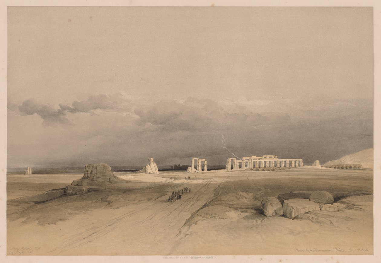 Egypten og Nubien: Bind II - nr. 8, Ruiner af Memnonium, Theben, 1838. af Louis Haghe