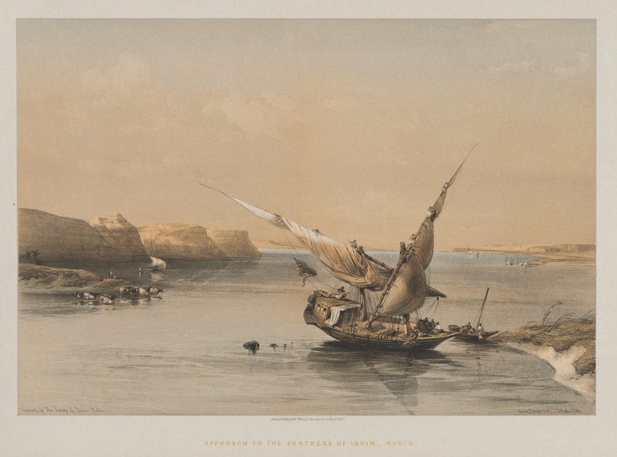 Egypten og Nubien, bind II: Tilnærming til fæstningen Ibrim, Nubien, 1847. af Louis Haghe