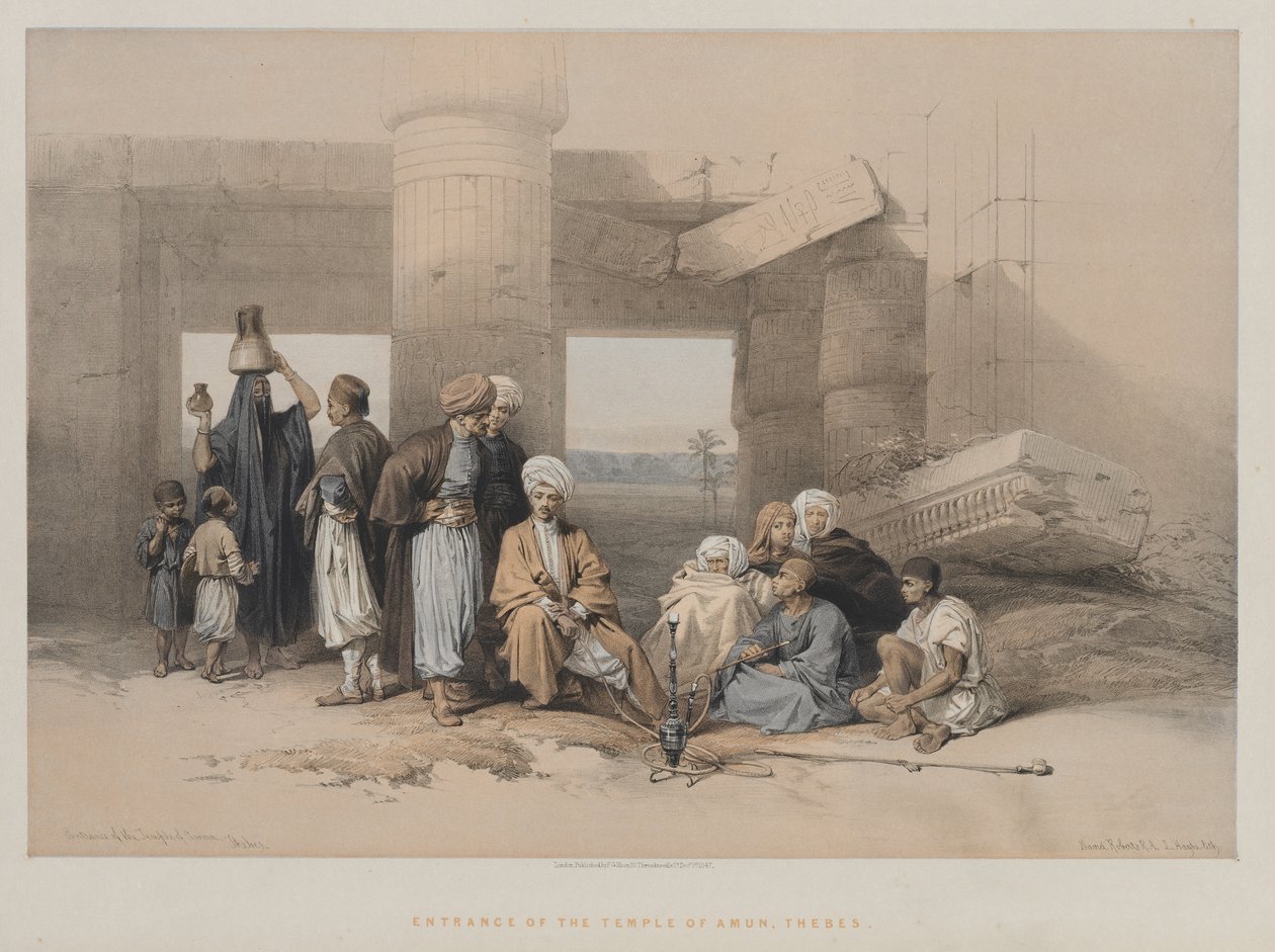 Egypten og Nubien, bind II: Indgangen til Amuns tempel, Theben, 1847. af Louis Haghe