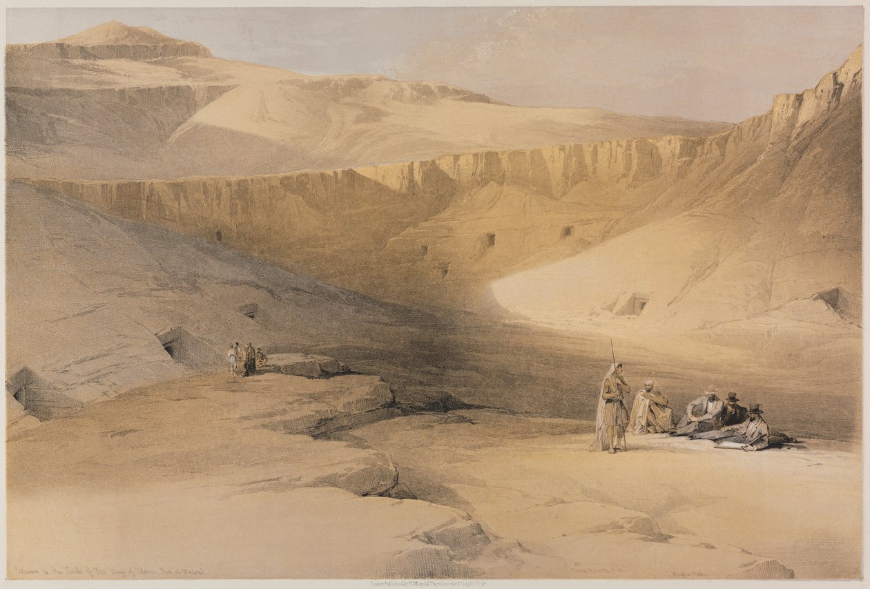 Egypten og Nubien, bind II: Indgang til gravene for kongerne af Theben, Bab-El-Malouk, 1848. af Louis Haghe