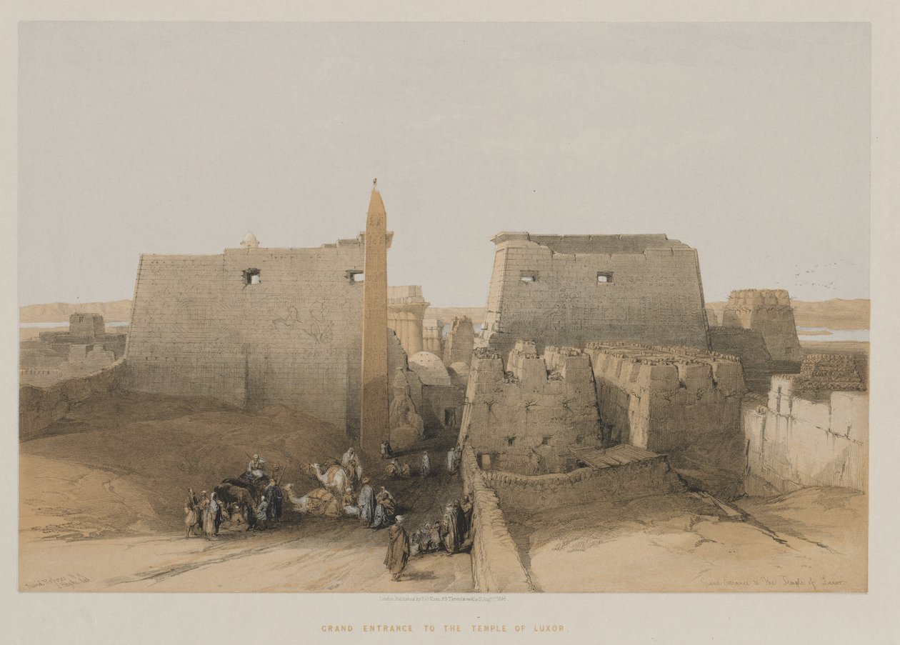 Egypten og Nubien, bind II: Den store indgang til Luxors tempel af Louis Haghe