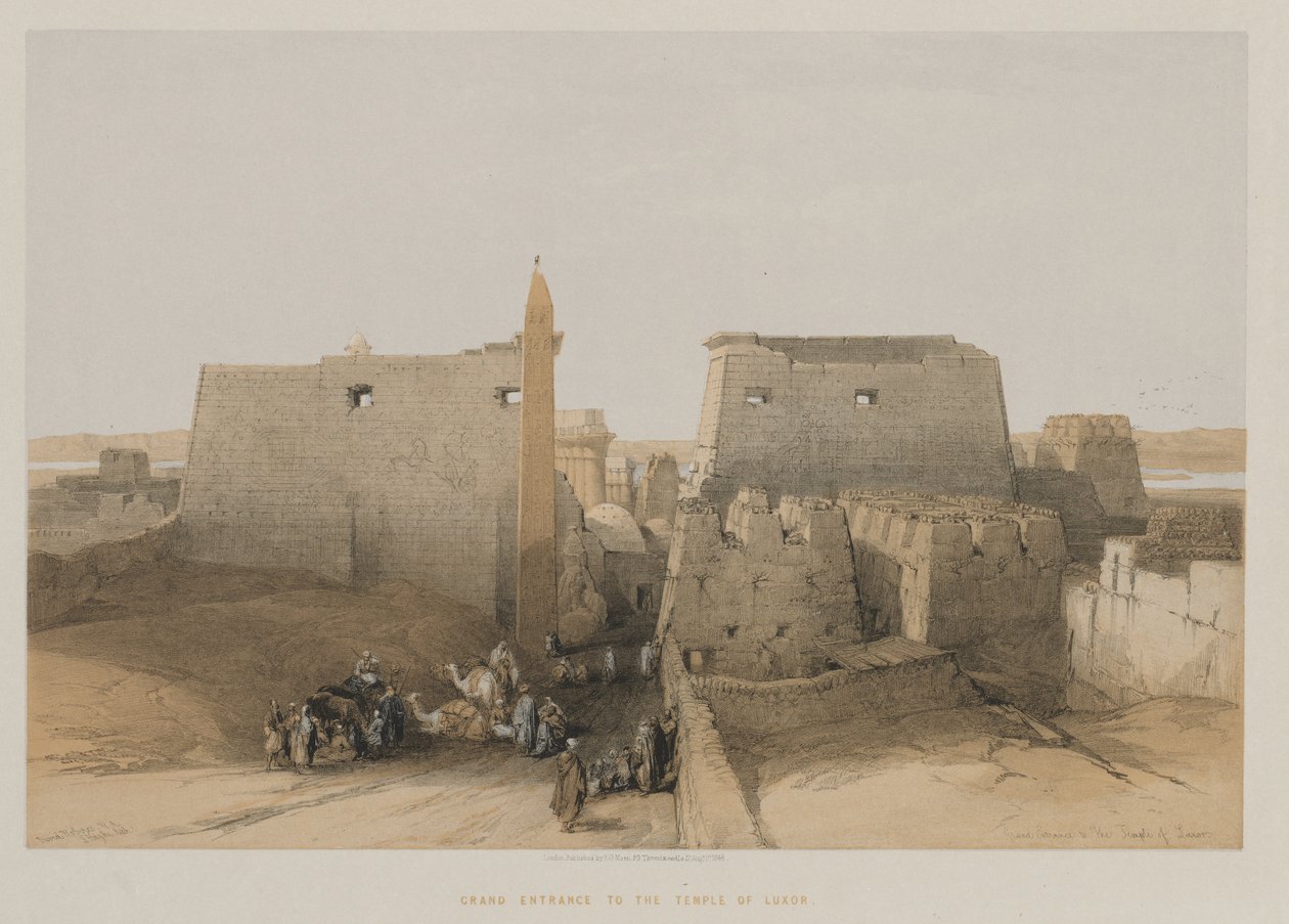 Egypten og Nubien, bind II: Grand Entrance to Temple of Luxor, 1848. af Louis Haghe