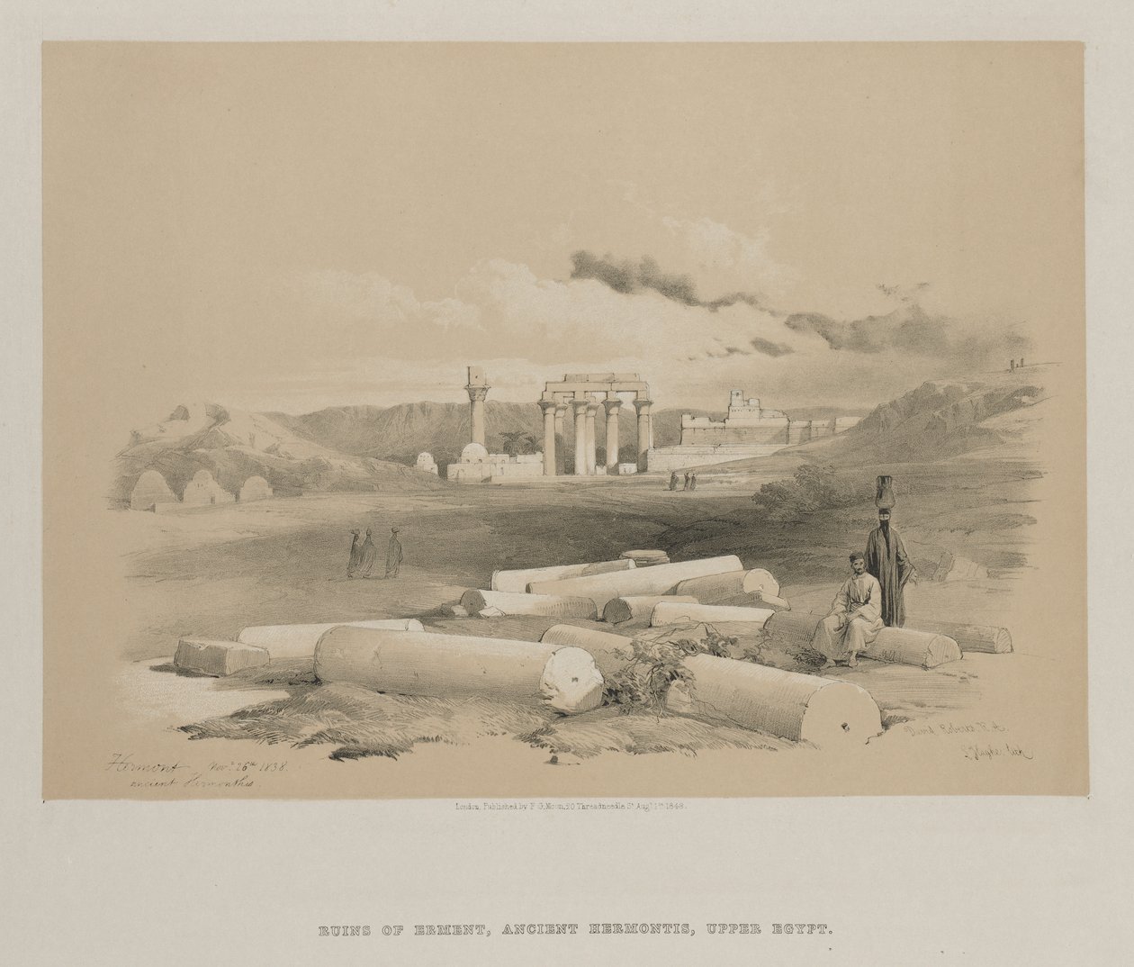 Egypten og Nubien, bind II: Hermont, Ancient Hermonthis, 1848. af Louis Haghe